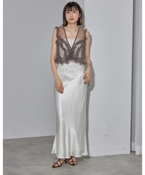 leimn（レイムン）の「シアーフリルベスト（ベスト・レディース・チャコールグレー/ブラック/サックスブルー・FREE）」の14枚目の写真