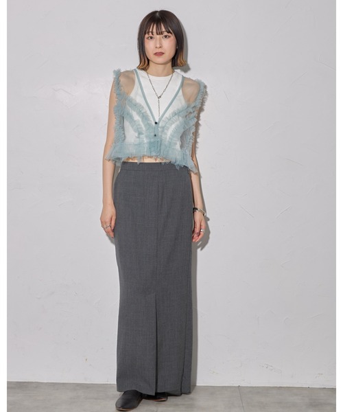 leimn（レイムン）の「シアーフリルベスト（ベスト・レディース・チャコールグレー/ブラック/サックスブルー・FREE）」の20枚目の写真