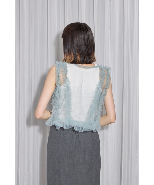 leimn（レイムン）の「シアーフリルベスト（ベスト・レディース・チャコールグレー/ブラック/サックスブルー・FREE）」の21枚目の写真