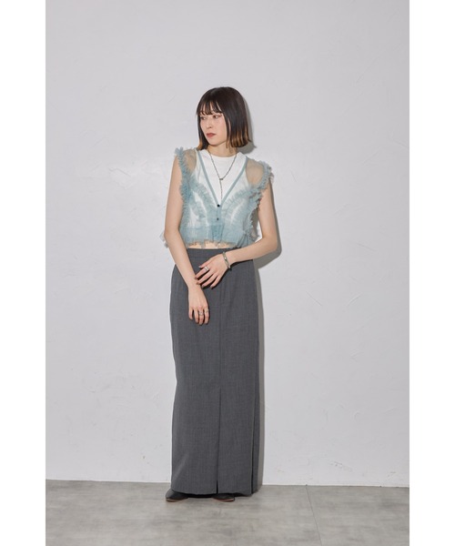 leimn（レイムン）の「シアーフリルベスト（ベスト・レディース・チャコールグレー/ブラック/サックスブルー・FREE）」の22枚目の写真