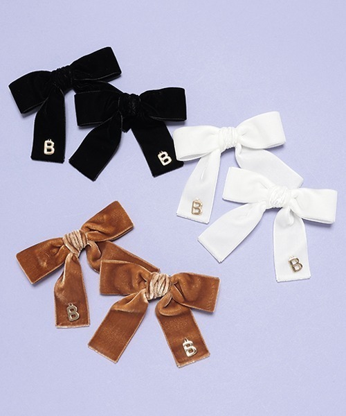 by LOVEiT（バイラビット）の「ベルベットリボンクリップ（バレッタ/ヘアクリップ・キッズ・ブラウン/オフホワイト/ブラック・FREE）」の6枚目の写真