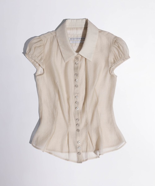 SCULPTOR（スカルプター）の「Sheer Pleated Hem Blouse/シアー