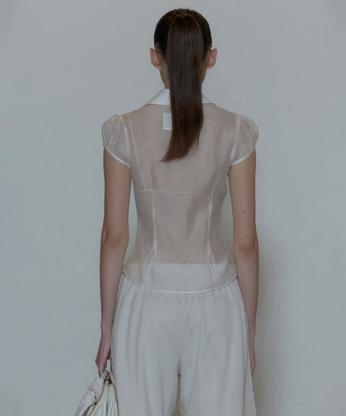 SCULPTOR（スカルプター）の「Sheer Pleated Hem Blouse/シアー