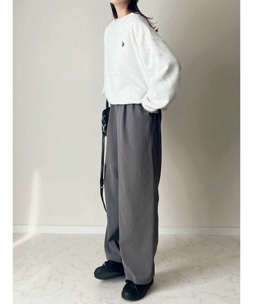 U.S. POLO ASSN.（ユーエスポロアッスン）の「【新色追加】GeeRA別注【U.S. POLO ASSN.】ワンポイント刺繍オーバーサイズ表ピーチスウェット（スウェット・レディース・オートミール/ネイビー/ピンク/杢グレー/チャコール/ライトピンク・MEDIUM/LARGE/X-LARGE）」の17枚目の写真