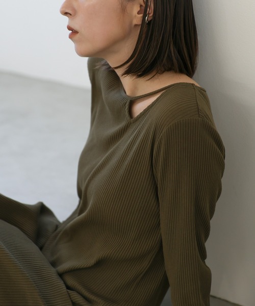 select MOCA（セレクトモカ）の「デザインネックリブワンピース（ワンピース・レディース・ブラウン/ブラック・LARGE/MEDIUM）」の22枚目の写真