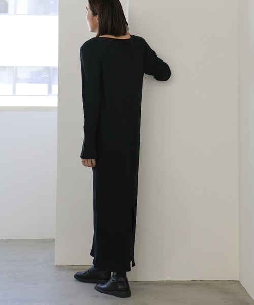 select MOCA（セレクトモカ）の「デザインネックリブワンピース（ワンピース・レディース・ブラウン/ブラック・LARGE/MEDIUM）」の7枚目の写真