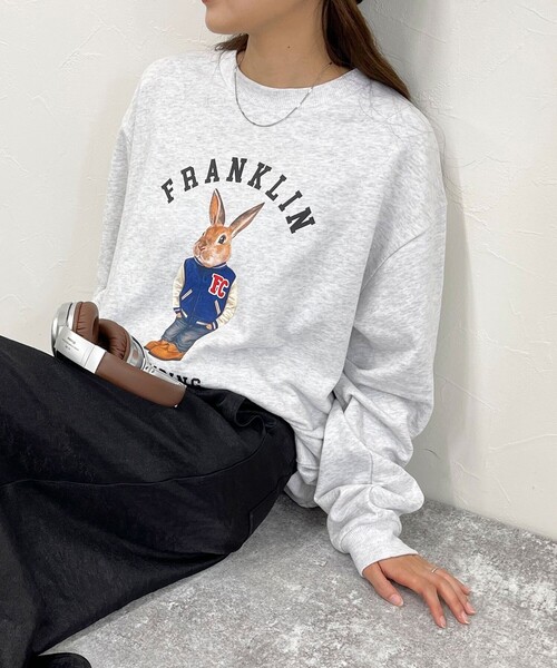 【セール】【Franklin Climbing/ フランクリン クライミング】うさぎスタジャン クルーネックスウェット（スウェット）｜fredy emue（フレディエミュ）