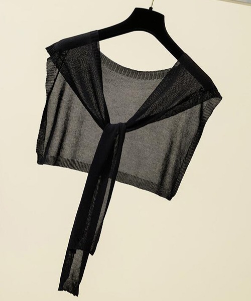 resonance】シンプル サマーニット/肩掛けストール【7色展開