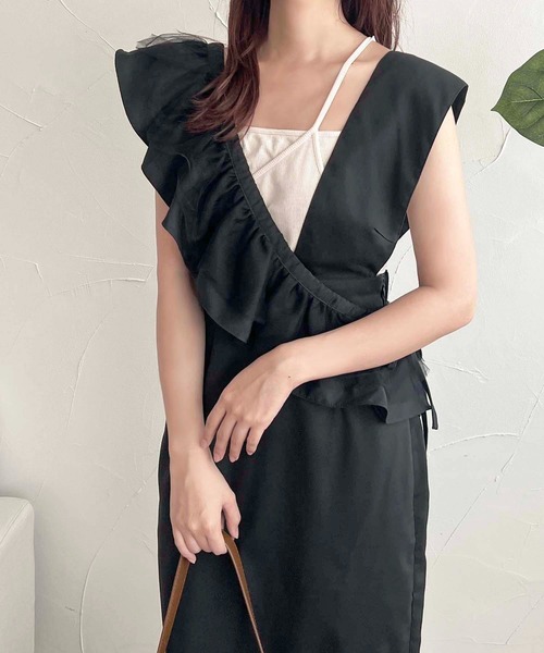 apres jour clair（アプレジュールクレア）の「【apres jour clair】フリル付きナロージャンスカ【ZOZOTOWN限定アイテム】（ワンピース・レディース・ボルドー/ブラック/ブラウン系その他・X-LARGE/フリー）」の12枚目の写真