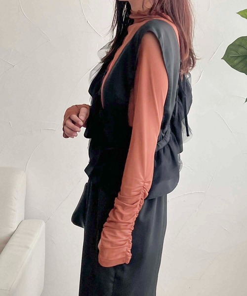 apres jour clair（アプレジュールクレア）の「【apres jour clair】フリル付きナロージャンスカ【ZOZOTOWN限定アイテム】（ワンピース・レディース・ボルドー/ブラック/ブラウン系その他・X-LARGE/フリー）」の7枚目の写真