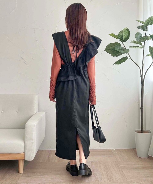 apres jour clair（アプレジュールクレア）の「【apres jour clair】フリル付きナロージャンスカ【ZOZOTOWN限定アイテム】（ワンピース・レディース・ボルドー/ブラック/ブラウン系その他・X-LARGE/フリー）」の10枚目の写真