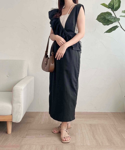 apres jour clair（アプレジュールクレア）の「【apres jour clair】フリル付きナロージャンスカ【ZOZOTOWN限定アイテム】（ワンピース・レディース・ボルドー/ブラック/ブラウン系その他・X-LARGE/フリー）」の13枚目の写真