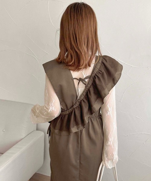 apres jour clair（アプレジュールクレア）の「【apres jour clair】フリル付きナロージャンスカ【ZOZOTOWN限定アイテム】（ワンピース・レディース・ボルドー/ブラック/ブラウン系その他・X-LARGE/フリー）」の19枚目の写真