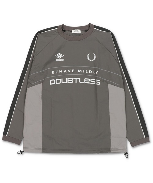 SPINNS(スピンズ)の「モノトーン切替デザイン ナイロンプルオーバー(スウェット・レディース・ブラック/オフホワイト/チャコール・ONESIZE)」の3枚目の写真