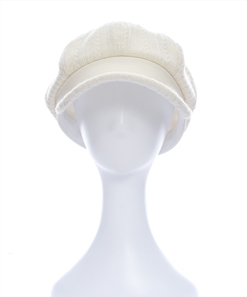 clear（クリア）の「ニット切替キャスケット [小顔 程よいボリューム感]≪2024AW新作≫（キャスケット・レディース・アイボリー/ブラック・F）」の4枚目の写真