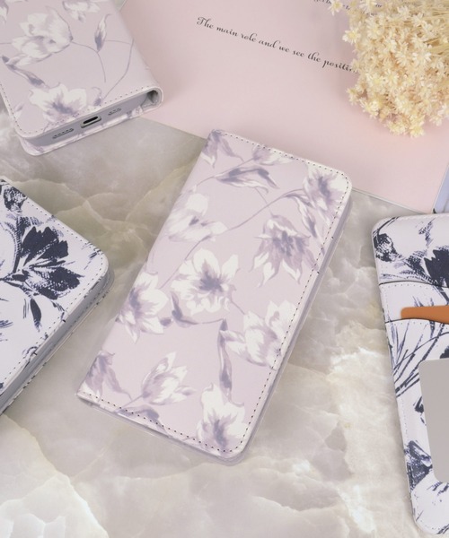 rienda（リエンダ）の「iPhone16 iPhone16Pro リエンダ [プリント手帳]（スマホケース/カバー・レディース・ホワイト×ネイビー/ピンクベージュ・iPhone 16/iPhone 16 Pro）」の2枚目の写真