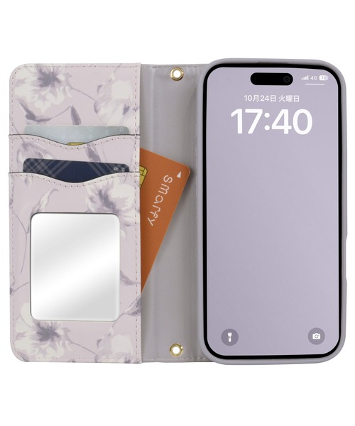 rienda（リエンダ）の「iPhone16 iPhone16Pro リエンダ [プリント手帳]（スマホケース/カバー・レディース・ホワイト×ネイビー/ピンクベージュ・iPhone 16/iPhone 16 Pro）」の14枚目の写真