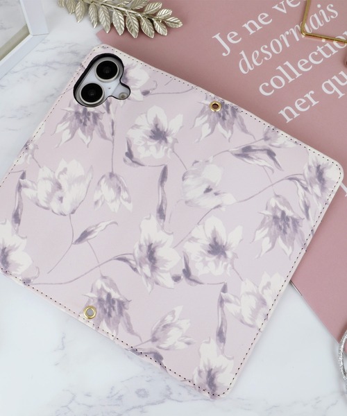 rienda（リエンダ）の「iPhone16 iPhone16Pro リエンダ [プリント手帳]（スマホケース/カバー・レディース・ホワイト×ネイビー/ピンクベージュ・iPhone 16/iPhone 16 Pro）」の5枚目の写真