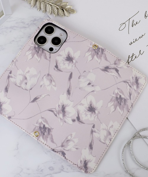 rienda（リエンダ）の「iPhone16 iPhone16Pro リエンダ [プリント手帳]（スマホケース/カバー・レディース・ホワイト×ネイビー/ピンクベージュ・iPhone 16/iPhone 16 Pro）」の6枚目の写真