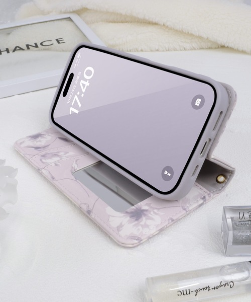 rienda（リエンダ）の「iPhone16 iPhone16Pro リエンダ [プリント手帳]（スマホケース/カバー・レディース・ホワイト×ネイビー/ピンクベージュ・iPhone 16/iPhone 16 Pro）」の8枚目の写真