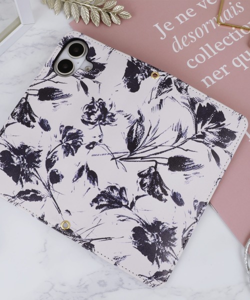 rienda（リエンダ）の「iPhone16 iPhone16Pro リエンダ [プリント手帳]（スマホケース/カバー・レディース・ホワイト×ネイビー/ピンクベージュ・iPhone 16/iPhone 16 Pro）」の15枚目の写真