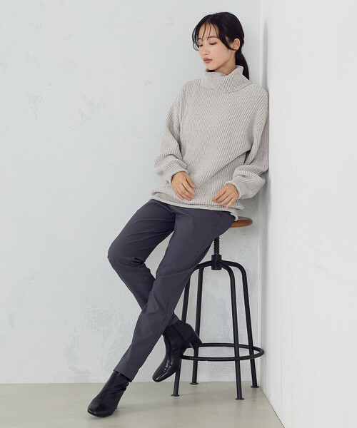 COMME CA MODELS(コムサモデルズ)の「【美しいベーシックパンツ】裏起毛ハイテンションパンツ(その他パンツ・レディース・ベージュ/チャコール/ブラック/ネイビー・SMALL/X-LARGE/LARGE/X-SMALL/XX-SMALL/MEDIUM/XX-LARGE)」の10枚目の写真