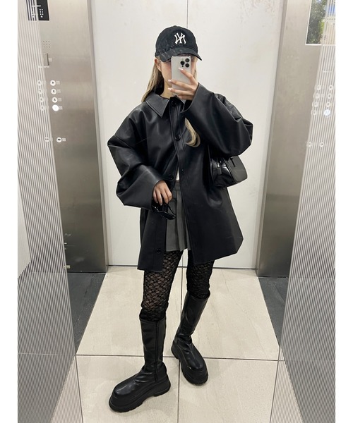 WC(ダブル シー)の「PUビッグジャケット(ブルゾン・レディース・ブラウン/ブラック・FREE)」の19枚目の写真