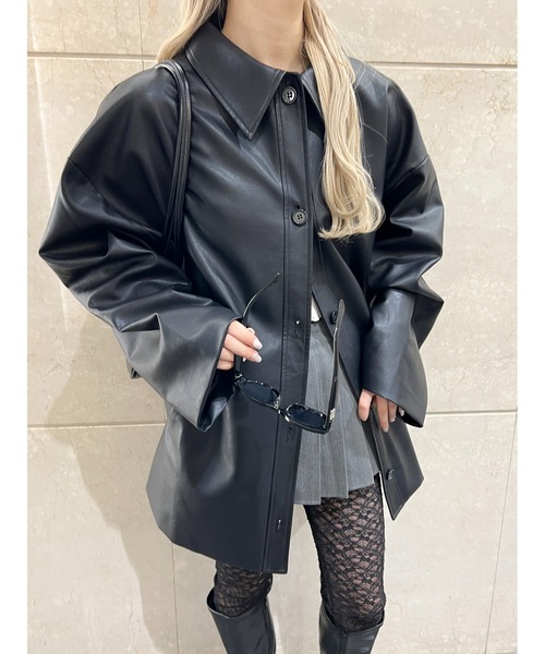 WC(ダブル シー)の「PUビッグジャケット(ブルゾン・レディース・ブラウン/ブラック・FREE)」の20枚目の写真