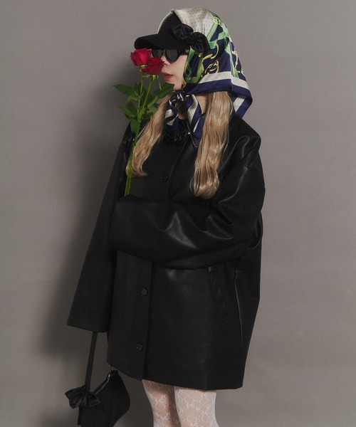 WC(ダブル シー)の「PUビッグジャケット(ブルゾン・レディース・ブラウン/ブラック・FREE)」の6枚目の写真