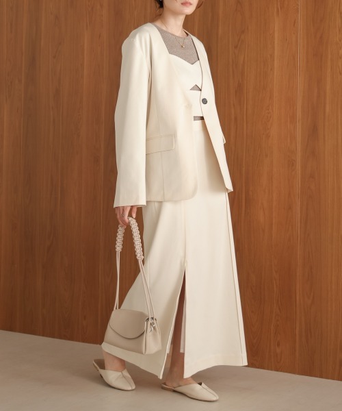 Bab（バブ）の「【nao×Bab】サイドカーブノーカラージャケット（ノーカラージャケット・レディース・ブラウン/グレー/アイボリー・M）」の13枚目の写真