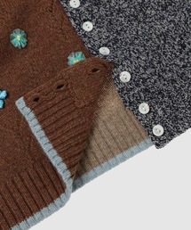 YanYan（ヤンヤン）の「CHECKED COLLARED XL SLV CARDIGAN