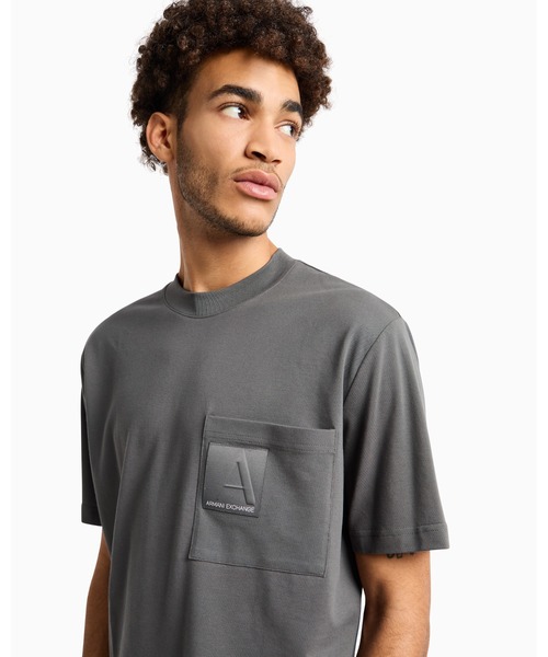 ARMANI EXCHANGE（アルマーニエクスチェンジ）の「【A|X アルマーニ エクスチェンジ】ポケットデザイン 半袖クルーネックトップス（Tシャツ/カットソー・メンズ・ホワイト/チャコールグレー・MEDIUM/SMALL/X-LARGE/X-SMALL/LARGE）」の9枚目の写真