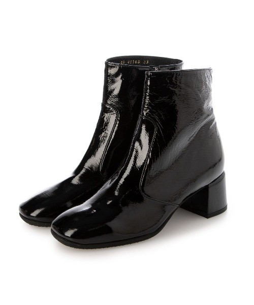 D'ICI(ディッシィ)の「スクエアトゥショートブーツ(ブーツ・レディース・ライトブラック・23.5cm)」の1枚目の写真