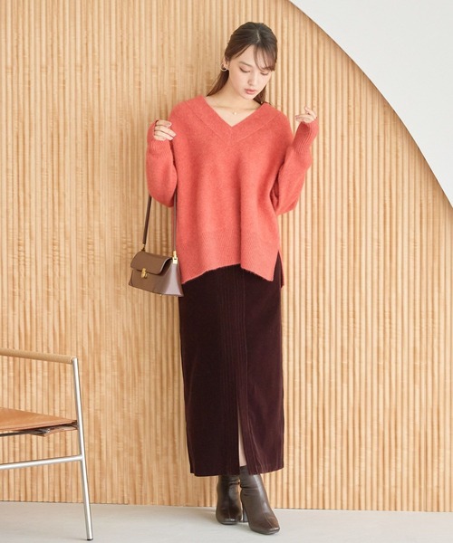 Andemiu（アンデミュウ）の「ベッチンステッチＩラインスカート161793（スカート・レディース・ブラウン/グレー/ベージュ・MEDIUM/SMALL）」の4枚目の写真