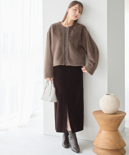 Andemiu（アンデミュウ）の「ベッチンステッチＩラインスカート161793（スカート・レディース・ブラウン/グレー/ベージュ・MEDIUM/SMALL）」の5枚目の写真