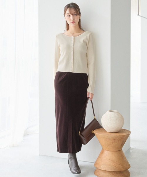 Andemiu（アンデミュウ）の「ベッチンステッチＩラインスカート161793（スカート・レディース・ブラウン/グレー/ベージュ・MEDIUM/SMALL）」の6枚目の写真