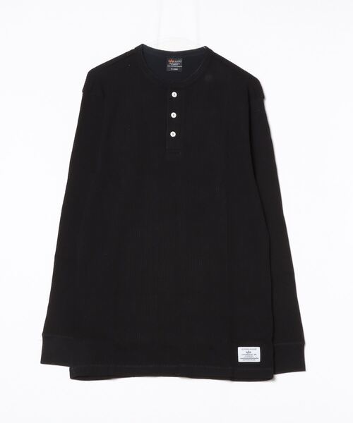 Alpha Industries（アルファインダストリーズ）の「ヘンリーネックワッフルTシャツ 長袖（Tシャツ/カットソー・メンズ・ヘザーグレー/ブラック/グリーン/ホワイト・LARGE/X-LARGE/MEDIUM）」の13枚目の写真