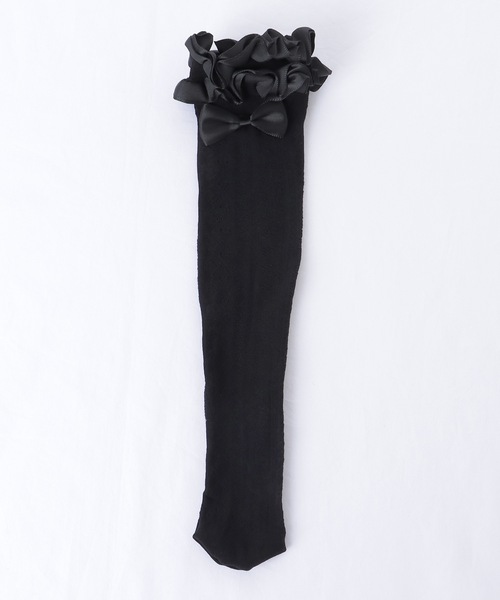 Lace Ladies（レースレディース）の「【3足セット】選べる丈2タイプ フリル リボン フレンチ レース クルー ハイソックス（ソックス/靴下・レディース・ブラック系1/アイボリー系1/ホワイト系1/ホワイト系2/アイボリー系2/ブラック系2・FREE）」の19枚目の写真