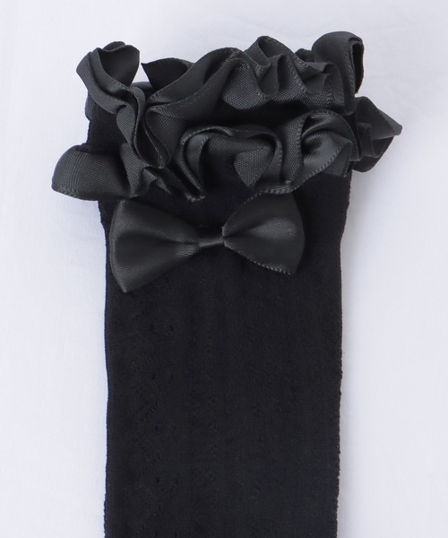 Lace Ladies（レースレディース）の「【3足セット】選べる丈2タイプ フリル リボン フレンチ レース クルー ハイソックス（ソックス/靴下・レディース・ブラック系1/アイボリー系1/ホワイト系1/ホワイト系2/アイボリー系2/ブラック系2・FREE）」の20枚目の写真