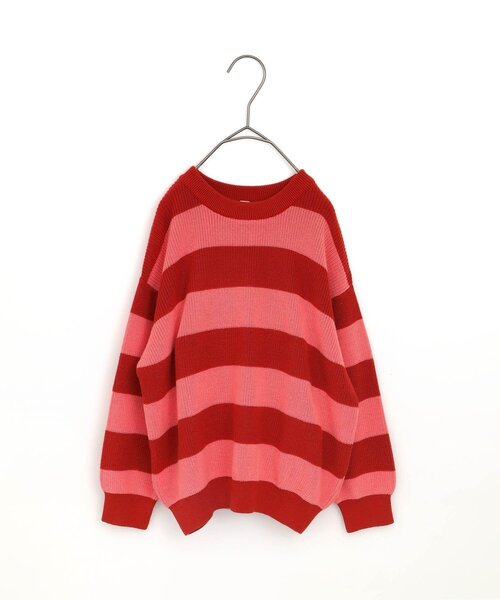 p.premier（ピードットプルミエ）の「カラフルボーダーセーター（ニット/セーター・キッズ・サックスブルー/イエロー/レッド/ピンク・120/110/140/130/100/90/80）」の4枚目の写真