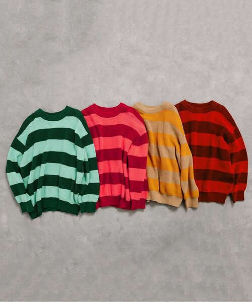 p.premier（ピードットプルミエ）の「カラフルボーダーセーター（ニット/セーター・キッズ・サックスブルー/イエロー/レッド/ピンク・120/110/140/130/100/90/80）」の14枚目の写真