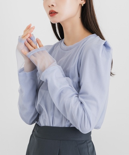 KATHARINE ROSS（キャサリンロス）の「【Pillini/ピリーニ】シアーレイヤードドッキングトップス（Tシャツ/カットソー・レディース・ピンク/ブラック/ライトブルー・MEDIUM）」の3枚目の写真