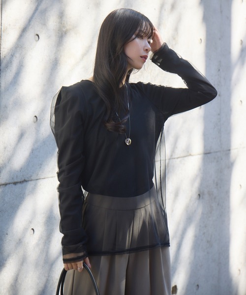 KATHARINE ROSS（キャサリンロス）の「【Pillini/ピリーニ】シアーレイヤードドッキングトップス（Tシャツ/カットソー・レディース・ピンク/ブラック/ライトブルー・MEDIUM）」の9枚目の写真