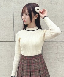 F i.n.t | 配色ラインリボンリブニットプルオーバー/F&A(ニット/セーター)