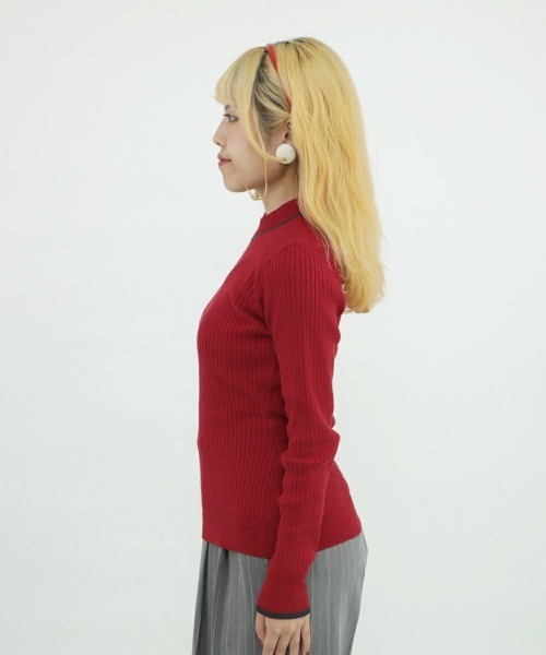 F i.n.t（フィント）の「配色ラインリボンリブニットプルオーバー/F&A/fint（ニット/セーター・レディース・レッド/ベージュ/アイボリー/ブラック・FREE）」の14枚目の写真