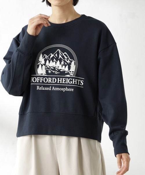 FOUND GOOD（ファウンドグッド）の「スーベニアプリントウラケLS（スウェット・レディース・グリーン系5/ネイビー/アイボリー/グレー系5・L/M/S）」の4枚目の写真