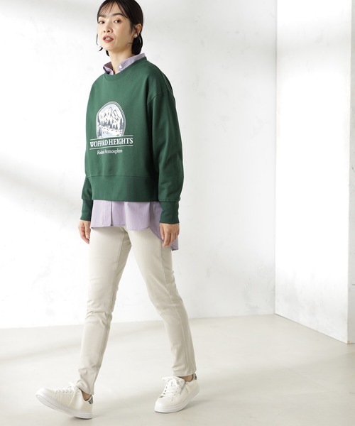 FOUND GOOD（ファウンドグッド）の「スーベニアプリントウラケLS（スウェット・レディース・グリーン系5/ネイビー/アイボリー/グレー系5・L/M/S）」の13枚目の写真