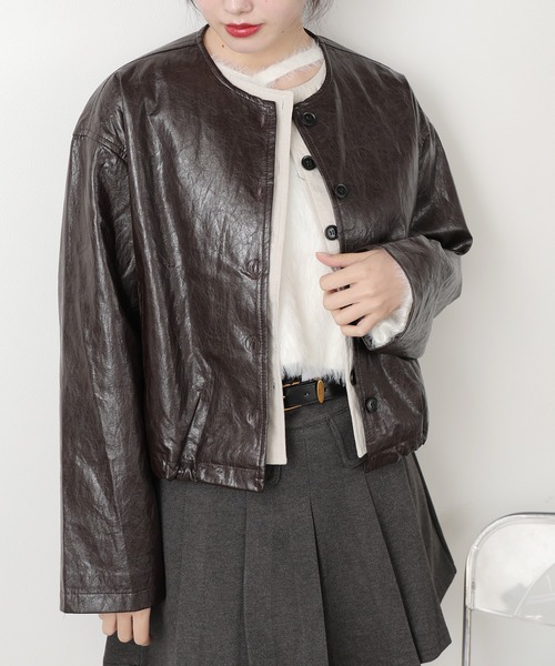 SINSS ショート丈レザージャケット SINSS ブルゾン アウター A2 short flight jacket / A2ショート