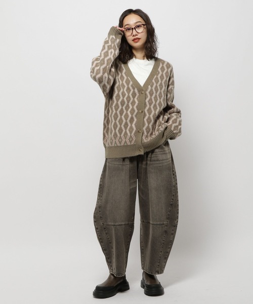 niko and...（ニコアンド）の「レトロキカガラVカーディガン（カーディガン/ボレロ・レディース・カーキ/ライトブルー/モカ・FREE）」の14枚目の写真
