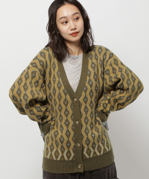 niko and...（ニコアンド）の「レトロキカガラVカーディガン（カーディガン/ボレロ・レディース・カーキ/ライトブルー/モカ・FREE）」の19枚目の写真